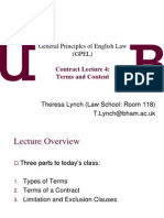 Contract Law Lecture 4 - Terms of A Contract (PowerPoint)