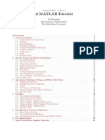 A MATLAB Tutorial: Ed Overman Department of Mathematics The Ohio State University