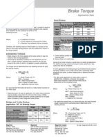 Brake Torque Application Data 