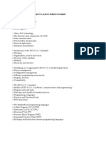 Theory:: Content of The Module, Subject or Project Subjects (Example)