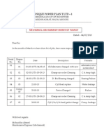 Unique Power Plan T LTD - 1: Mechanical Job Summary Month of March'