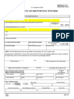 Affidavit of Identifying Witness: INSTRUCTIONS: See Reverse Side For Detailed Instructions