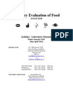 Sensory Evaluation of Food: Syllabus / Laboratory Manual