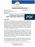 Preliminary Cost Analysis of Open Governance Charter Amendment