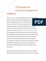 Harvard: Impact of Fluoride On Neurological Development in Children