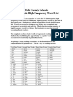 Polk County Schools First Grade High Frequency Word List