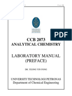 CCB 2073 - Analytical Chemistry Laboratory Manual Preface - Jan Sem 2014 - 060214