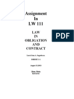 Assignment in LW 111: LAW IN Obligation AND Contract