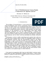 McKelvey (1976) - Intransitivities in Multidimensional Voting Models and Some Implications For Agenda Control