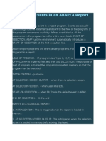 ABAP Flow of Events