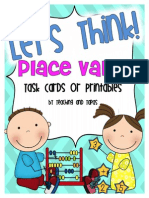 Lets Think Place Value Task Cards or Prin Tables Free