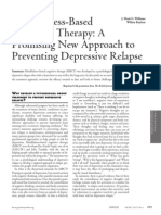 Mindfulness-Based Cognitive Therapy: A Promising New Approach To Preventing Depressive Relapse