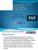 Analysis of Customer Relationship Management in HDFC BANK