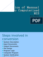 Conversion of Mannual MIS Into Computer Is Ed MIS