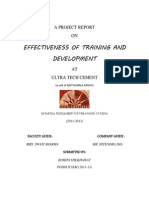 Effectiveness of Training and Development: A Project Report ON