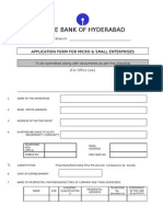 Application Form For MSEs