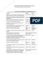 Academic Calendar 2014