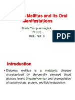 Diabetes and It's Oral Manifestations