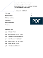 Design and Implementation of A Computerized Staff Record Department