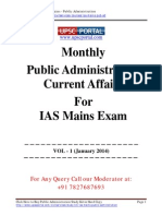 Monthly Public Administration Current Affairs For IAS Mains Exam