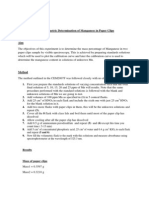 The Calorimetric Determination of Manganese in Paper Clips