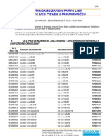 S00 Standardization Parts List