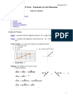 AP Physics B Notes - Kinematics in One Dimension