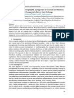 A Comparison of Working Capital Management of Chemical and Medicine Listed Companies in Tehran Stock Exchange