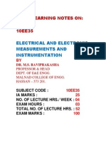 Vtu E-Learning Notes On:: Electrical and Electronic Measurements and Instrumentation