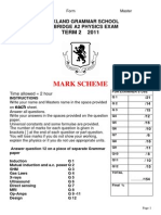 A 2 Physics Term 22011 Answer Scheme