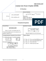 SPM Add Maths Formula List Form 4