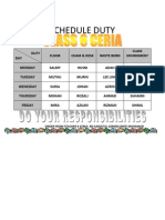 Schedule Duty: Duty DAY Floor Chair & Desk White Bord Class Enviroment