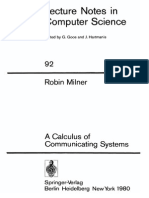 Robin Milner A Calculus of Communicating Systems 1980