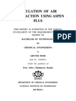 Simulation of Air Liquefaction Using Aspen Plus