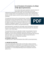 Determination of Constant of Ionization of A Weak Acid by Spectrophotometry