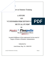 Customer Perception Towards Mutual Funds