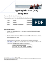 FCE Entry Test 2011