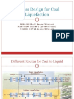 Process Design For Coal Liquefaction