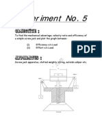 To Find The Mechanical Advantage, Velocity Ratio and Efficiency of A Simple Screw Jack