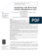 Misclassifying Cash Flows From Operations: Intentional or Not?