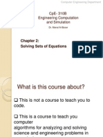 Cpe-310B Engineering Computation and Simulation: Solving Sets of Equations