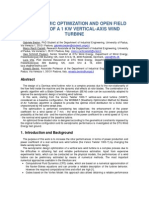 Aerodynamic Optimization and Open Field Testing of A 1 KW Vertical-Axis Wind Turbine