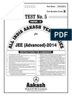 JEE Advanced-2014 - Test-5 (Paper-II) - Code-B PDF