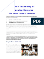 Bloom's Taxonomy of Learning Domains