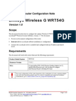 Linksys Wireless G WRT54G: Router Configuration Note