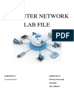 Computer Network Lab File: Submitted To Submitted To Dhirman Preet Singh UE123024 Cse 1 Group 2