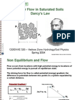 Water Flow in Saturated Soils Darcy's Law: CE/ENVE 320 - Vadose Zone Hydrology/Soil Physics Spring 2004