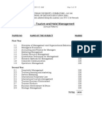 Tourism and Hotel Management: Paper No Name of The Subject Marks