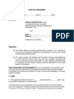 Supplier Agreement - Draft