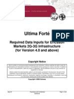 Ultima Forte Required Data Inputs For Ericsson Markets 2g-3g Infrastructure PDF